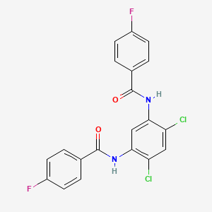 molecular formula C20H12Cl2F2N2O2 B12458076 N,N'-(4,6-dichlorobenzene-1,3-diyl)bis(4-fluorobenzamide) CAS No. 331973-11-6