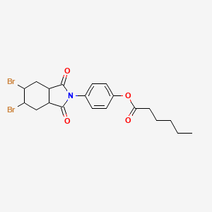 4-(5,6-dibromo-1,3-dioxooctahydro-2H-isoindol-2-yl)phenyl hexanoate