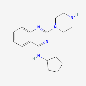 molecular formula C17H23N5 B12458088 N-cyclopentyl-2-(piperazin-1-yl)quinazolin-4-amine 