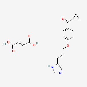 molecular formula C20H22N2O6 B12458112 4-[3-(4-Cyclopropanecarbonylphenoxy)propyl]-1H-imidazole; maleic acid 