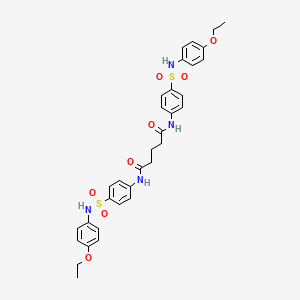 molecular formula C33H36N4O8S2 B12458153 N,N'-bis{4-[(4-ethoxyphenyl)sulfamoyl]phenyl}pentanediamide 