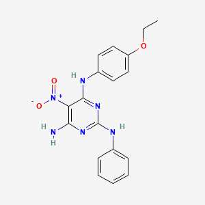 molecular formula C18H18N6O3 B12458163 N~4~-(4-ethoxyphenyl)-5-nitro-N~2~-phenylpyrimidine-2,4,6-triamine 