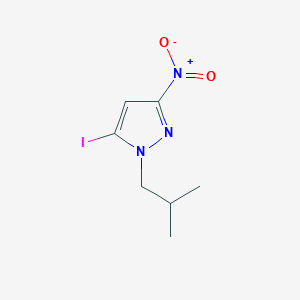 molecular formula C7H10IN3O2 B12458169 5-iodo-1-(2-methylpropyl)-3-nitro-1H-pyrazole 