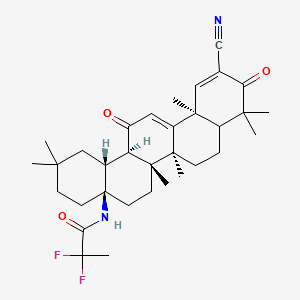 molecular formula C33H44F2N2O3 B12458175 N-((4aR,6aR,6bS,12aS,14aR,14bR)-11-cyano-2,2,6a,6b,9,9,12a-heptamethyl-10,14-dioxo-1,2,3,4,4a,5,6,6a,6b,7,8,8a,9,10,12a,14,14a,14b-octadecahydropicen-4a-yl)-2,2-difluoropropanamide 