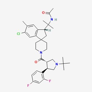 N-[2-[(1R)-1'-[(3S,4R)-1-tert-butyl-4-(2,4-difluorophenyl)pyrrolidine-3-carbonyl]-5-chloro-6-methylspiro[1,2-dihydroindene-3,4'-piperidine]-1-yl]propan-2-yl]acetamide
