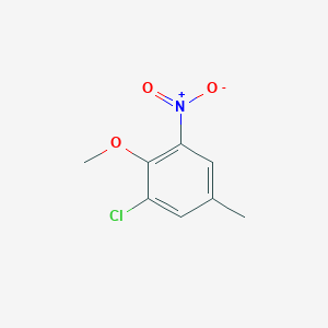 molecular formula C8H8ClNO3 B12458222 1-Chloro-2-methoxy-5-methyl-3-nitrobenzene 