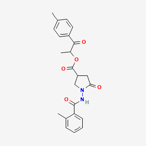 1-(4-Methylphenyl)-1-oxopropan-2-yl 1-{[(2-methylphenyl)carbonyl]amino}-5-oxopyrrolidine-3-carboxylate