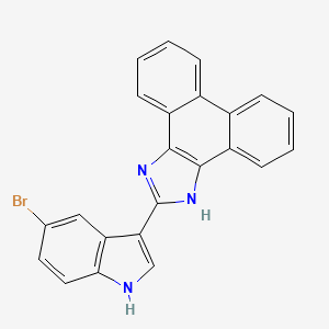 molecular formula C23H14BrN3 B1245831 2-(5-bromo-1H-indol-3-yl)-1H-phenanthro[9,10-d]imidazole 