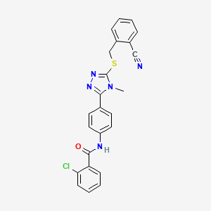 2-chloro-N-(4-{5-[(2-cyanobenzyl)sulfanyl]-4-methyl-4H-1,2,4-triazol-3-yl}phenyl)benzamide