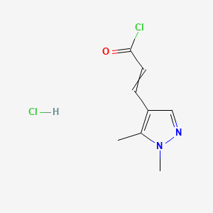 3-(1,5-Dimethylpyrazol-4-yl)prop-2-enoyl chloride;hydrochloride