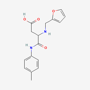 molecular formula C16H18N2O4 B12458348 N~2~-(furan-2-ylmethyl)-N-(4-methylphenyl)-alpha-asparagine 