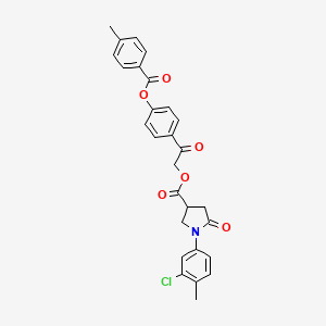 2-(4-{[(4-Methylphenyl)carbonyl]oxy}phenyl)-2-oxoethyl 1-(3-chloro-4-methylphenyl)-5-oxopyrrolidine-3-carboxylate