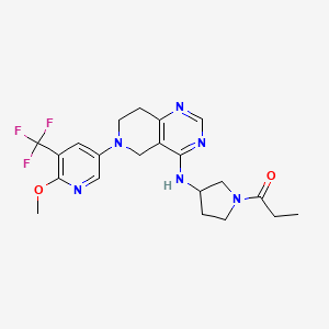 1-[3-[[6-[6-methoxy-5-(trifluoromethyl)pyridin-3-yl]-7,8-dihydro-5H-pyrido[4,3-d]pyrimidin-4-yl]amino]pyrrolidin-1-yl]propan-1-one