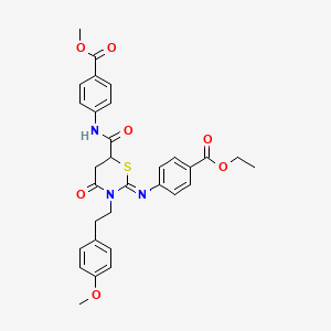 methyl 4-[({(2Z)-2-{[4-(ethoxycarbonyl)phenyl]imino}-3-[2-(4-methoxyphenyl)ethyl]-4-oxo-1,3-thiazinan-6-yl}carbonyl)amino]benzoate