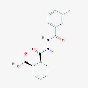 (1R,2S)-2-({2-[(3-methylphenyl)carbonyl]hydrazinyl}carbonyl)cyclohexanecarboxylic acid