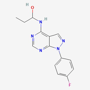 1-{[1-(4-fluorophenyl)-1H-pyrazolo[3,4-d]pyrimidin-4-yl]amino}propan-1-ol