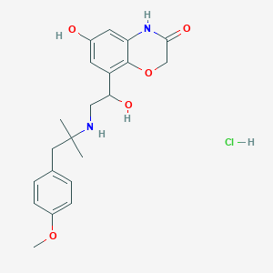 6-hydroxy-8-[1-hydroxy-2-[[1-(4-methoxyphenyl)-2-methylpropan-2-yl]amino]ethyl]-4H-1,4-benzoxazin-3-one;hydrochloride