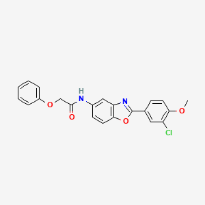 molecular formula C22H17ClN2O4 B12458423 N-[2-(3-chloro-4-methoxyphenyl)-1,3-benzoxazol-5-yl]-2-phenoxyacetamide 