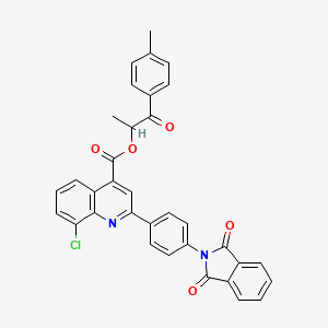 1-(4-methylphenyl)-1-oxopropan-2-yl 8-chloro-2-[4-(1,3-dioxo-1,3-dihydro-2H-isoindol-2-yl)phenyl]quinoline-4-carboxylate