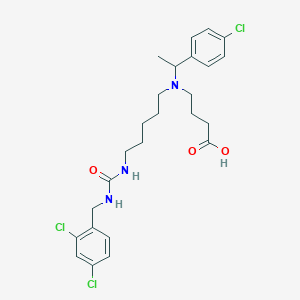 4-[1-(4-Chlorophenyl)ethyl-[5-[(2,4-dichlorophenyl)methylcarbamoylamino]pentyl]amino]butanoic acid