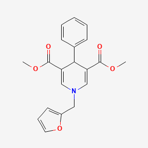 molecular formula C20H19NO5 B12458477 Dimethyl 1-(furan-2-ylmethyl)-4-phenyl-1,4-dihydropyridine-3,5-dicarboxylate 