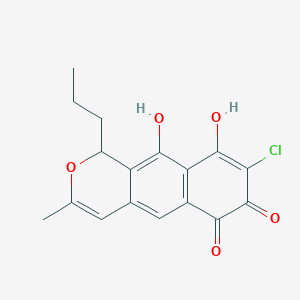 molecular formula C17H15ClO5 B1245850 Chloroquinocin 