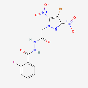 N'-[2-(4-bromo-3,5-dinitropyrazol-1-yl)acetyl]-2-fluorobenzohydrazide