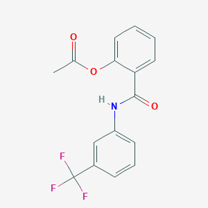 molecular formula C16H12F3NO3 B12458508 2-{[3-(Trifluoromethyl)phenyl]carbamoyl}phenyl acetate CAS No. 75300-65-1