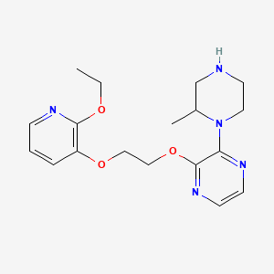 molecular formula C18H25N5O3 B1245851 1-(3-(2-((2-Ethoxy-3-pyridinyl)oxy)ethoxy)-2-pyrazinyl)-2-methylpiperazine CAS No. 313657-95-3