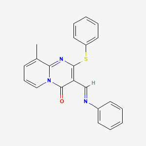 9-methyl-3-[(E)-(phenylimino)methyl]-2-(phenylsulfanyl)-4H-pyrido[1,2-a]pyrimidin-4-one