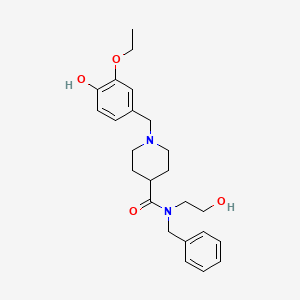 molecular formula C24H32N2O4 B12458547 N-benzyl-1-(3-ethoxy-4-hydroxybenzyl)-N-(2-hydroxyethyl)piperidine-4-carboxamide 