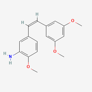 molecular formula C17H19NO3 B1245855 cis-3,4',5-Trimethoxy-3'-aminostilbene 
