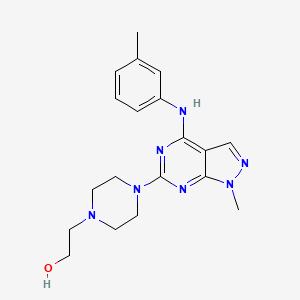 2-(4-{1-methyl-4-[(3-methylphenyl)amino]-1H-pyrazolo[3,4-d]pyrimidin-6-yl}piperazin-1-yl)ethanol