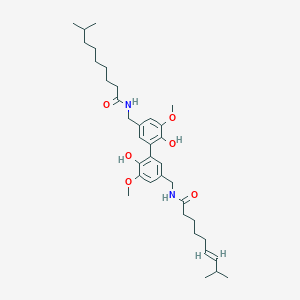 molecular formula C36H54N2O6 B1245860 6'',7''-Dihydro-5',5'''-dicapsaicin 