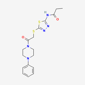 N-(5-{[2-oxo-2-(4-phenylpiperazin-1-yl)ethyl]sulfanyl}-1,3,4-thiadiazol-2-yl)propanamide