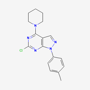 molecular formula C17H18ClN5 B12458765 6-chloro-1-(4-methylphenyl)-4-(piperidin-1-yl)-1H-pyrazolo[3,4-d]pyrimidine 