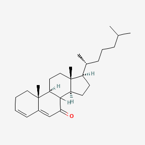 molecular formula C27H42O B1245895 (9S,10R,13R,14S,17R)-10,13-dimethyl-17-[(2R)-6-methylheptan-2-yl]-1,2,8,9,11,12,14,15,16,17-decahydrocyclopenta[a]phenanthren-7-one 