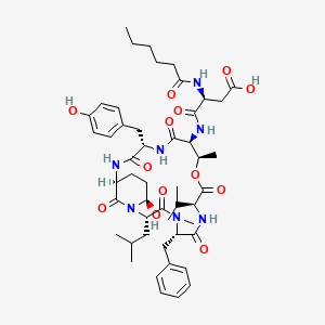 molecular formula C49H69N7O13 B1245910 蓝肽蛋白 963A 