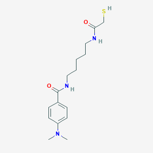 molecular formula C16H25N3O2S B1245912 4-dimethylamino-N-[5-(2-mercaptoacetylamino)pentyl]benzamide CAS No. 827036-76-0
