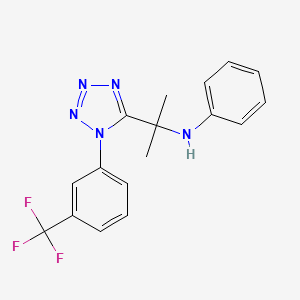 molecular formula C17H16F3N5 B12459140 N-(2-{1-[3-(trifluoromethyl)phenyl]-1H-tetrazol-5-yl}propan-2-yl)aniline 