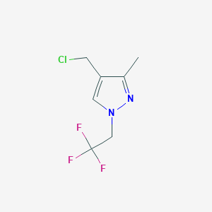 molecular formula C7H8ClF3N2 B12459203 4-(Chloromethyl)-3-methyl-1-(2,2,2-trifluoroethyl)-1H-pyrazole 