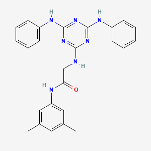 molecular formula C25H25N7O B12459229 N~2~-[4,6-bis(phenylamino)-1,3,5-triazin-2-yl]-N-(3,5-dimethylphenyl)glycinamide 