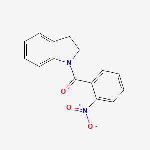 molecular formula C15H12N2O3 B12459237 Indole, 2,3-dihydro-1-(2-nitrobenzoyl)- 