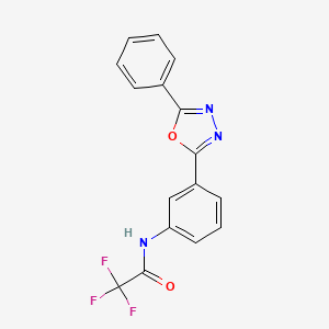 molecular formula C16H10F3N3O2 B12459258 2,2,2-trifluoro-N-[3-(5-phenyl-1,3,4-oxadiazol-2-yl)phenyl]acetamide 