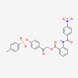 2-(4-{[(4-Methylphenyl)sulfonyl]oxy}phenyl)-2-oxoethyl 2-{[(4-nitrophenyl)carbonyl]amino}benzoate