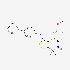 N-[(1Z)-8-ethoxy-4,4-dimethyl-4,5-dihydro-1H-[1,2]dithiolo[3,4-c]quinolin-1-ylidene]biphenyl-4-amine