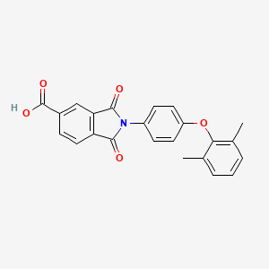 molecular formula C23H17NO5 B12459344 2-[4-(2,6-dimethylphenoxy)phenyl]-1,3-dioxo-2,3-dihydro-1H-isoindole-5-carboxylic acid 