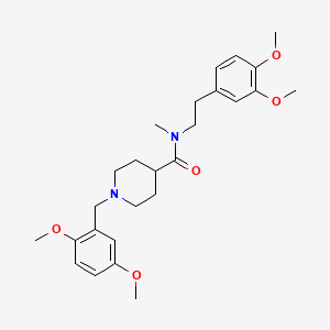 molecular formula C26H36N2O5 B12459349 1-(2,5-dimethoxybenzyl)-N-[2-(3,4-dimethoxyphenyl)ethyl]-N-methylpiperidine-4-carboxamide 