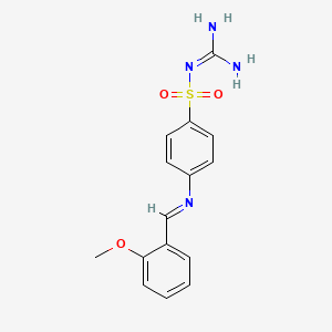 molecular formula C15H16N4O3S B12459350 N-carbamimidoyl-4-{[(E)-(2-methoxyphenyl)methylidene]amino}benzenesulfonamide 