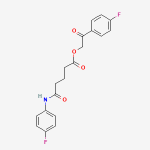 molecular formula C19H17F2NO4 B12459414 2-(4-Fluorophenyl)-2-oxoethyl 5-[(4-fluorophenyl)amino]-5-oxopentanoate CAS No. 524046-24-0